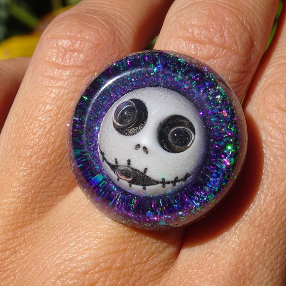 Jack Skellington The Nightmare Before Christmas Halloween Purple Resin Ring - Picture 2 of 8